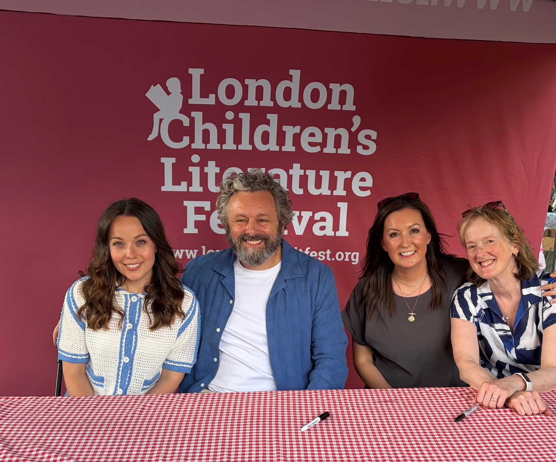 Jess Webb with fellow speakers at the London Children's Literature Festival in Barnes